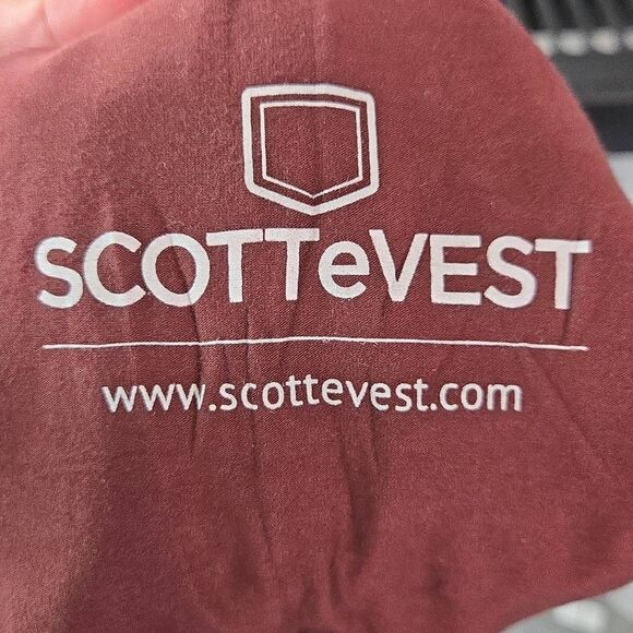 SCOTTeVEST Polo Shirt Mens Medium TEC Technology Pocket Travel pick Pocker Proof - Picture 12 of 13